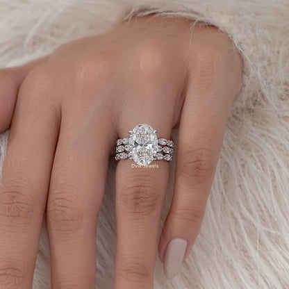 Oval And Marquise Diamond Bridal Ring Set