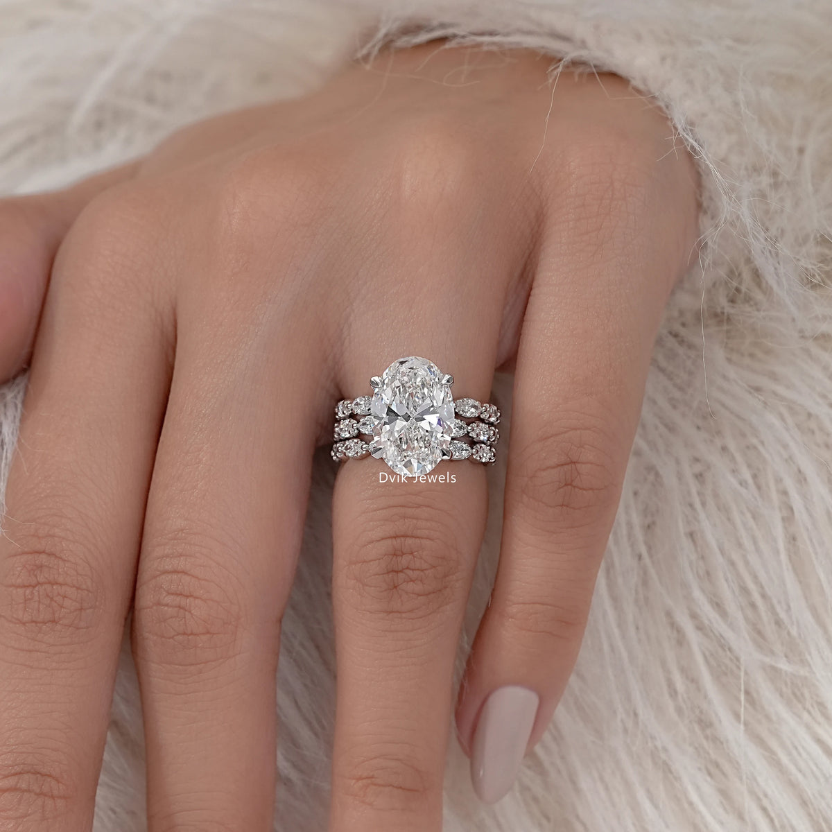 Oval And Marquise Diamond Ring Set