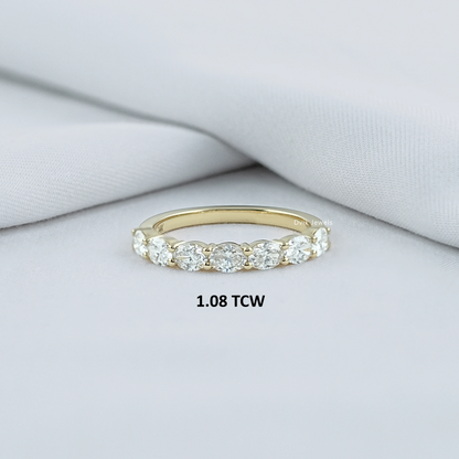 East West Oval Diamond Seven Stone Band