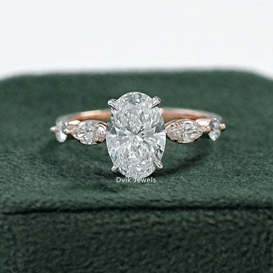 Five Stone Oval and Marquise Diamond Ring