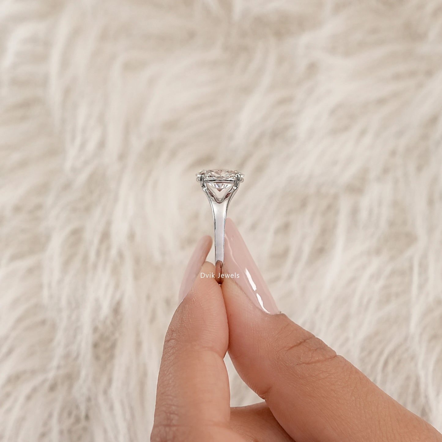 Split Shank Oval Diamond Solitaire Ring