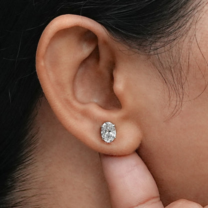 Oval Lab Grown Diamond Stud Earring