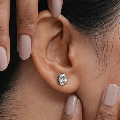 Oval Lab Grown Diamond Stud Earring