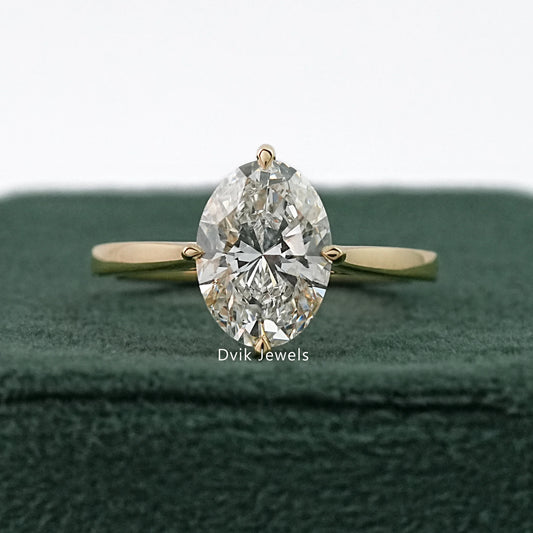 Oval Cut Hidden Halo Lab Diamond Engagement Ring