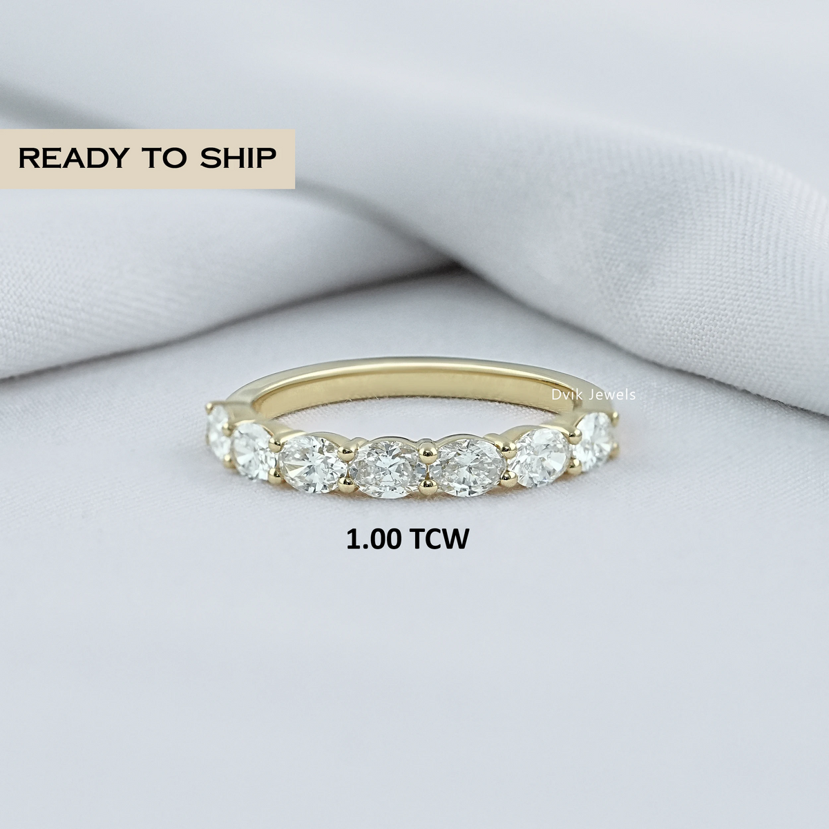 East West Oval Diamond Seven Stone Band