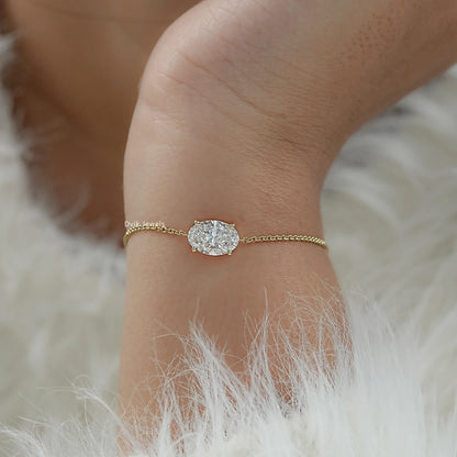 Oval Cut Lab Grown Diamond Solitaire Bracelet