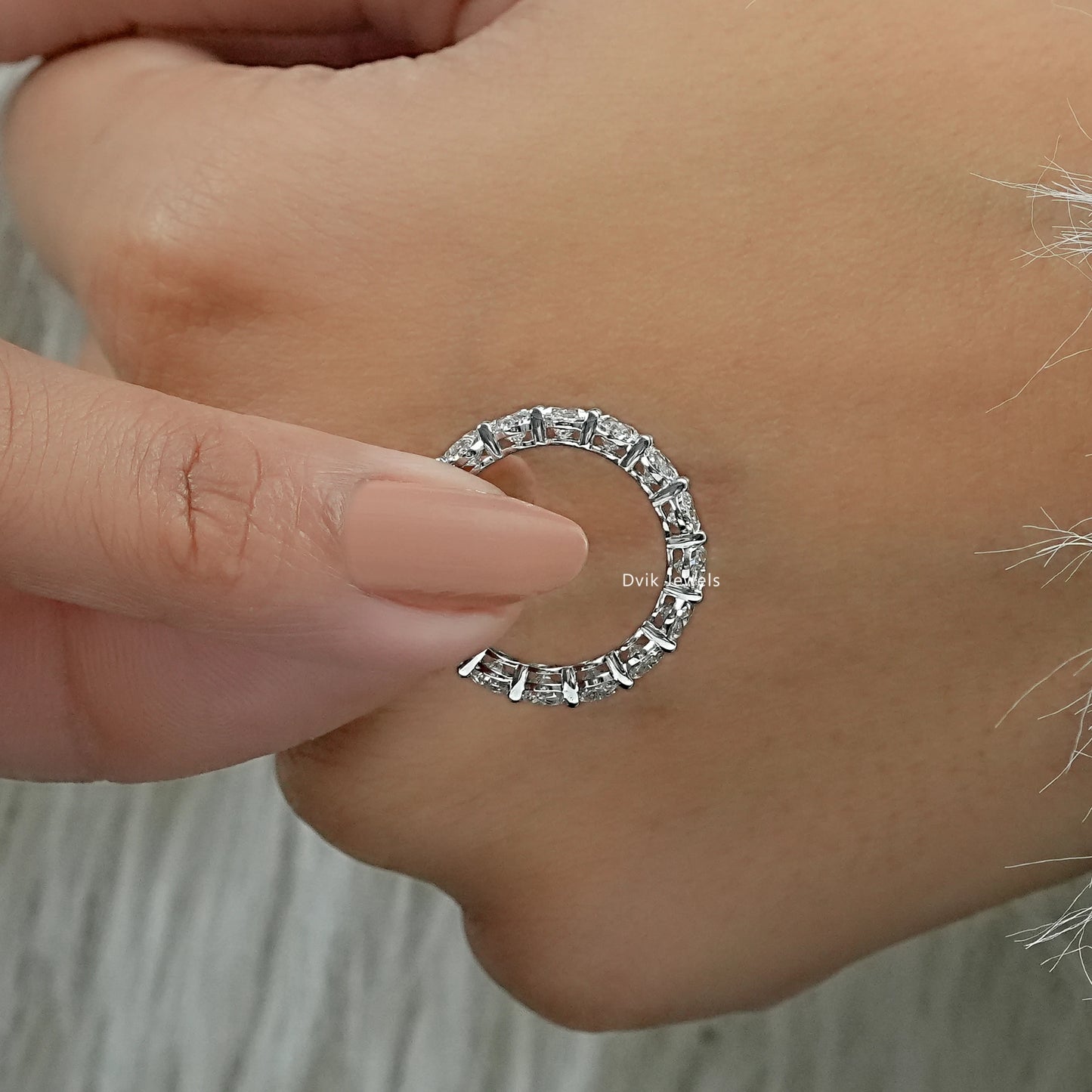 Oval Cut Lab Diamond Eternity Wedding Band Band
