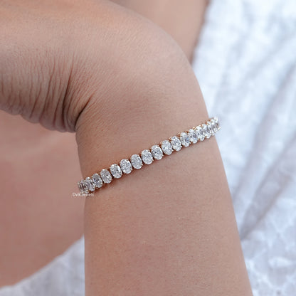 Oval Cut Lab Diamond Tennis Bracelet