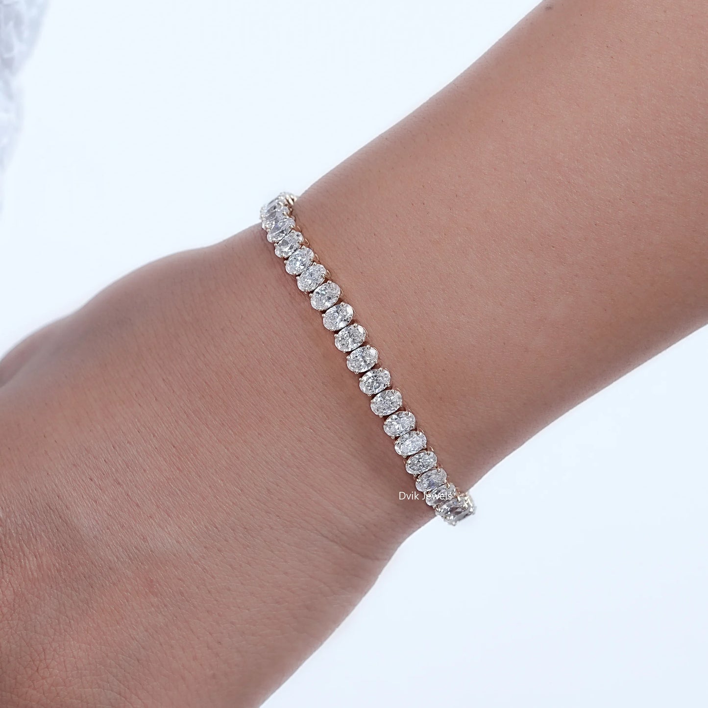 Oval Cut Lab Diamond Tennis Bracelet