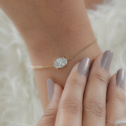 Oval Cut Lab Grown Diamond Solitaire Bracelet