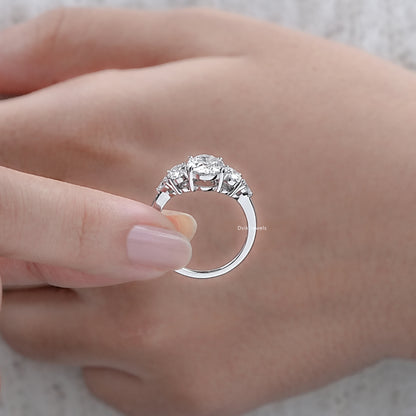 Lab Grown Diamond Oval Cut Five Stone Ring