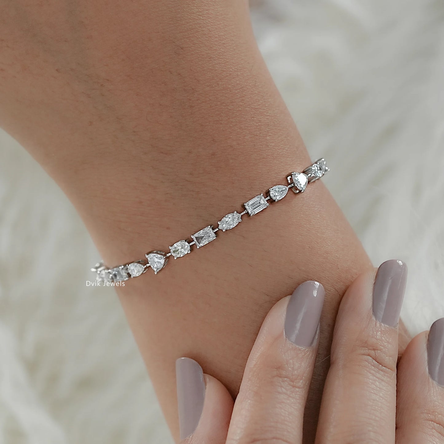 Mixed Radiant and Trillion Lab Grown Diamond Bracelet