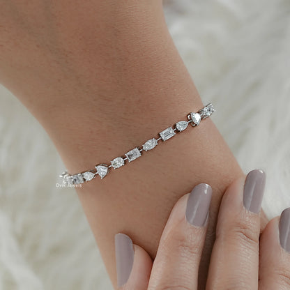 Mixed Radiant and Trillion Lab Grown Diamond Bracelet