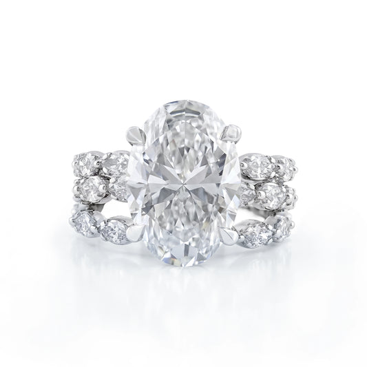 Oval And Marquise Diamond Bridal Ring Set