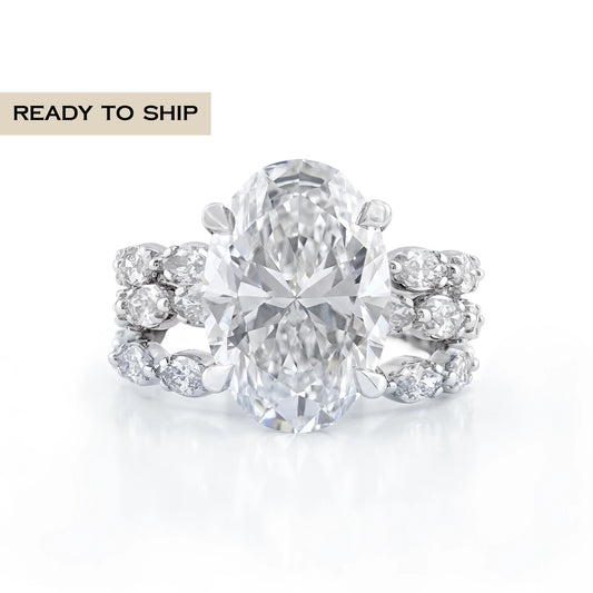 Oval And Marquise Diamond Ring Set
