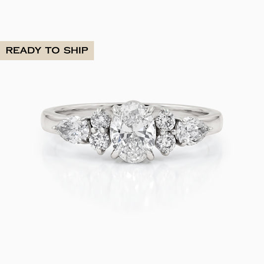 Oval And Pear Diamond Seven Stone Ring