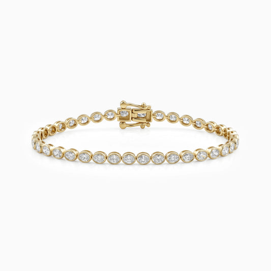 Oval Cut Diamond Bezel Set Tennis Bracelet Bracelet