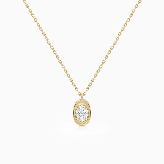 Bezel Style Oval Cut Lab Diamond Pendant Pendant