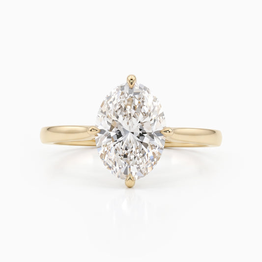 Oval Cut Hidden Halo Lab Diamond Engagement Ring Ring