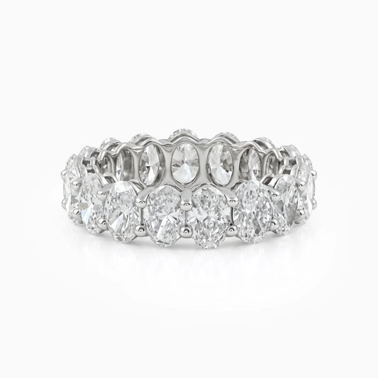 Oval Cut Lab Diamond Eternity Wedding Band