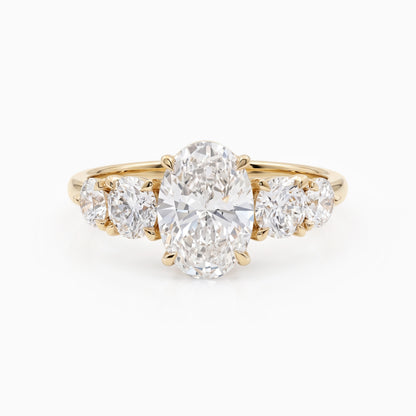 Oval Cut Lab Diamond Five Stone Ring Ring