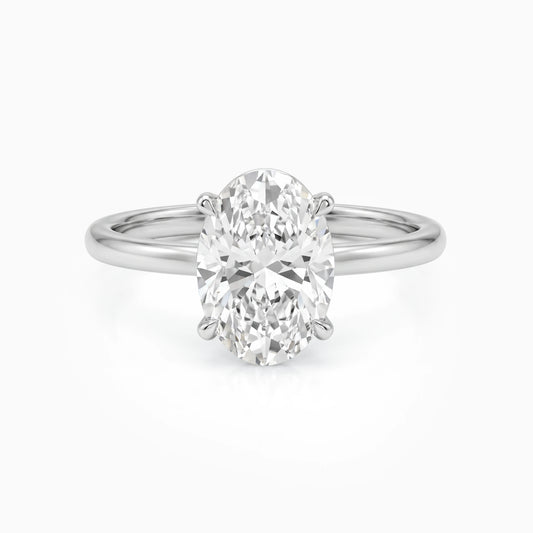 Oval Cut Lab Diamond Solitaire Engagement Ring Ring