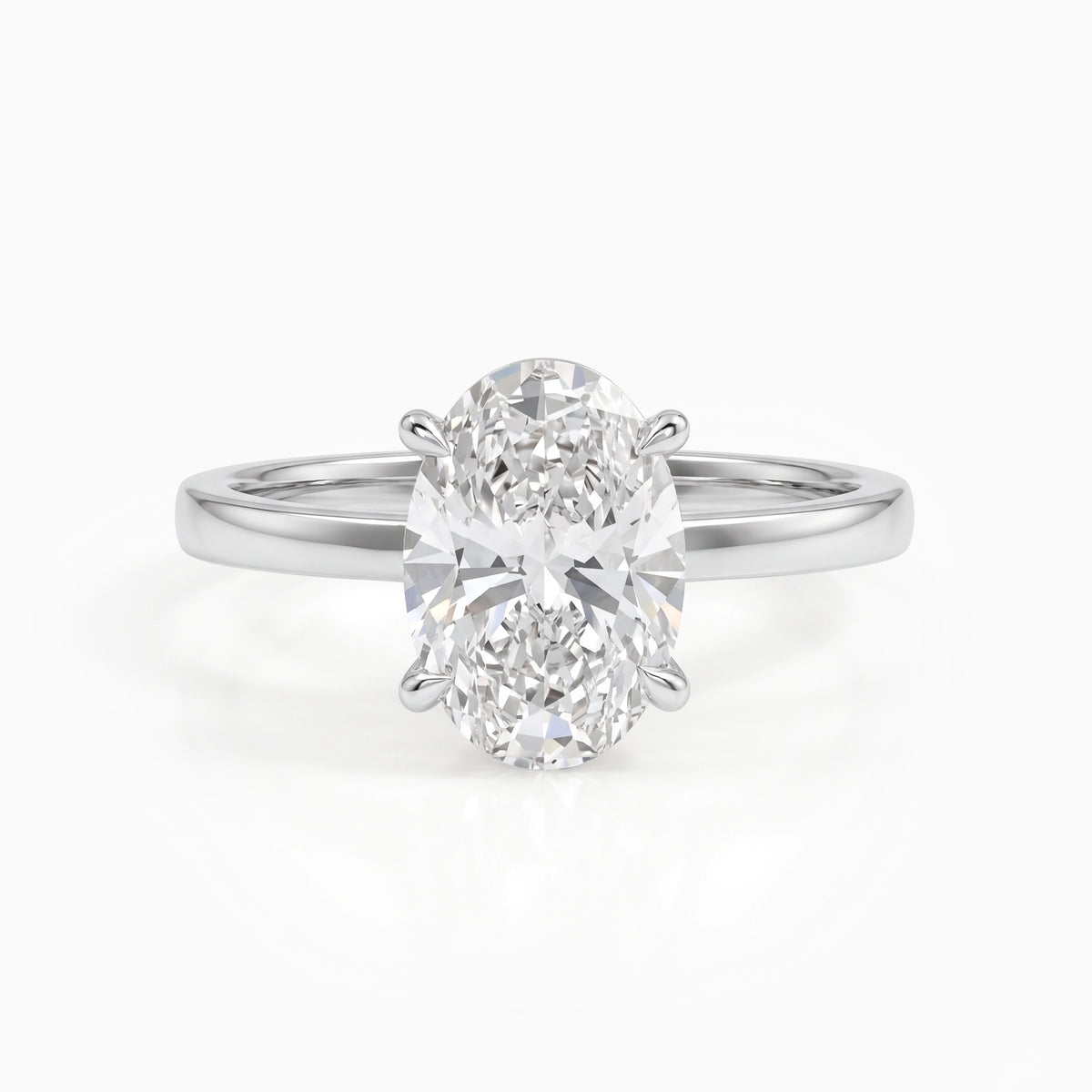 Oval Cut Lab Grown Diamond Solitaire Engagement Ring Ring