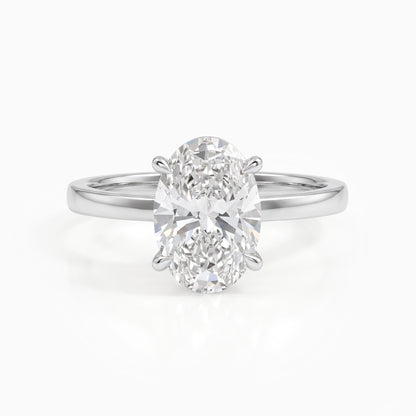 Oval Cut Lab Grown Diamond Solitaire Engagement Ring Ring