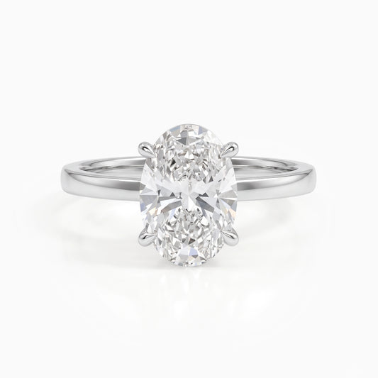 Oval Cut Lab Grown Diamond Solitaire Engagement Ring