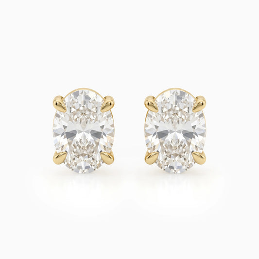 Oval Lab Grown Diamond Stud Earrings