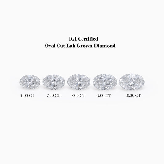 IGI Certified Oval Lab Grown Loose Diamond - 6.00 To 10.00 CT