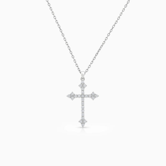 Pavé Lab Diamond Cross Pendant Necklace Pendant