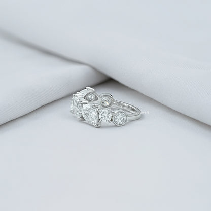 Multi Shape Lab Diamond Half Eternity Band