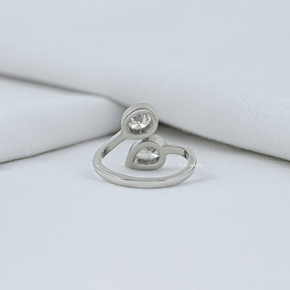 Pear And Oval Diamond Bezel Bypass Ring