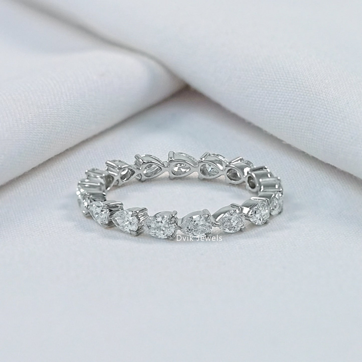 Pear Cut Lab Grown Diamond Eternity Band