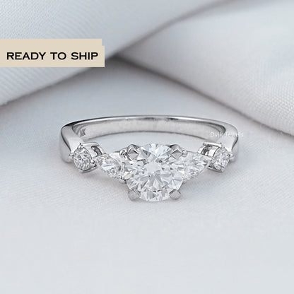 Round Cut Five Stone Engagement Ring