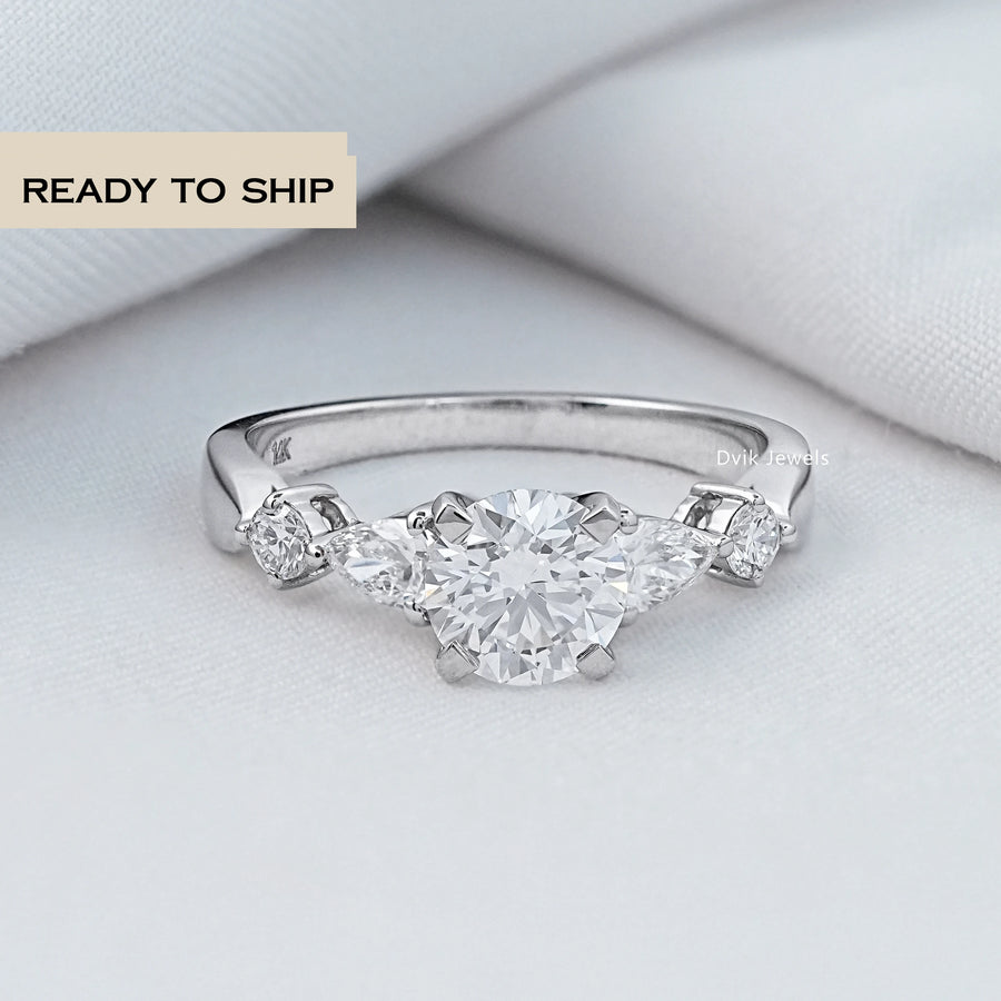 Round Cut Five Stone Engagement Ring