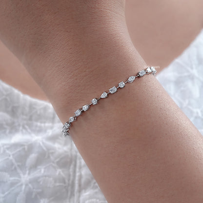 Multi shape Lab Diamond Tennis Bracelet