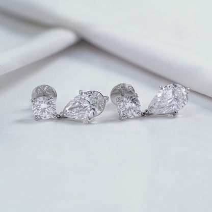 Pear Cut Lab Diamond Dangle Earrings