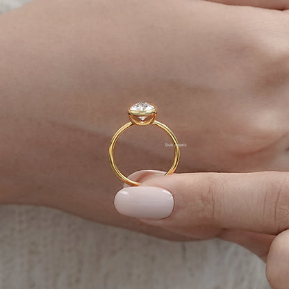 Pear Diamond Bezel Set Solitaire Engagement Ring
