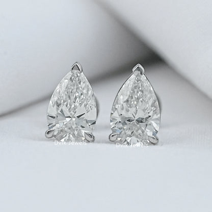 Pear Lab Grown Diamond Stud Earring