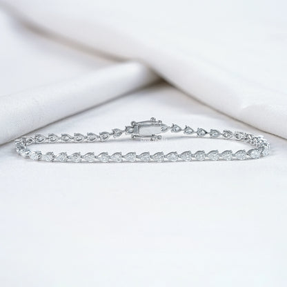Pear Cut Lab Diamond Tennis Bracelet