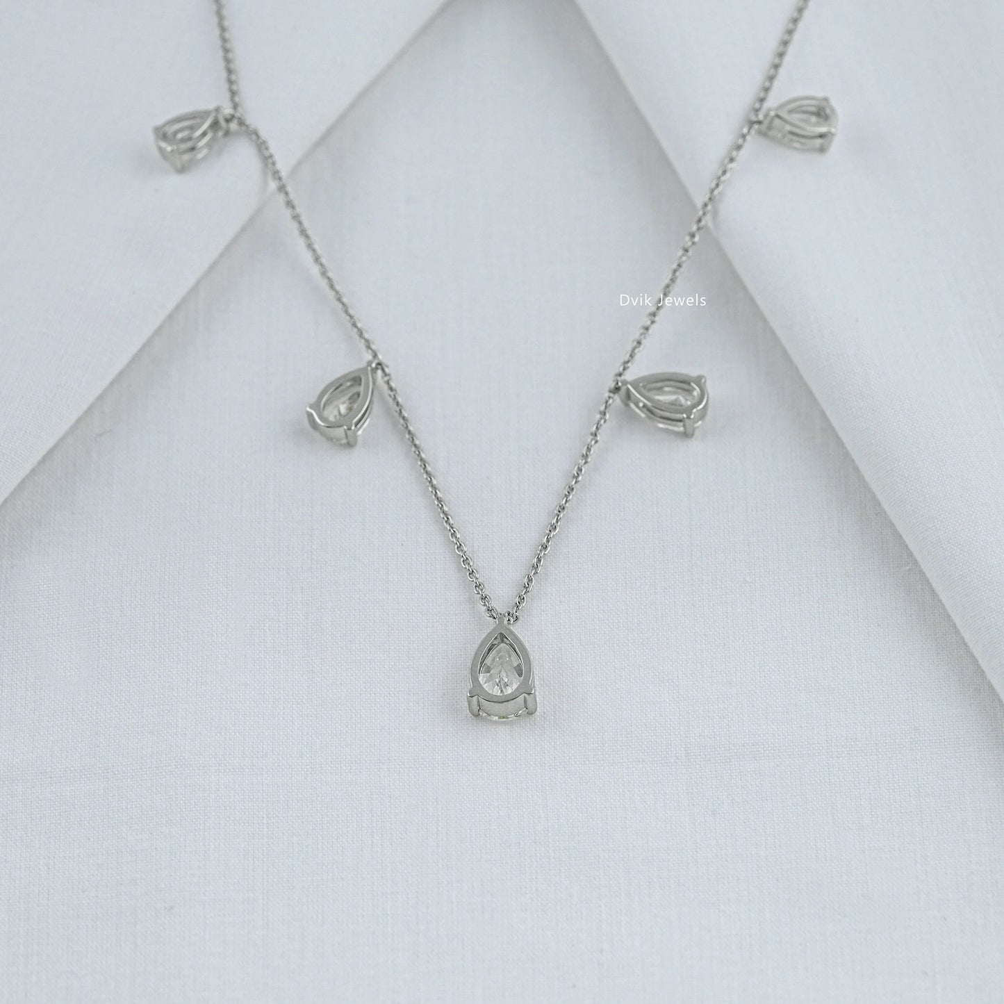 Pear Lab Diamond Station Drop Necklace