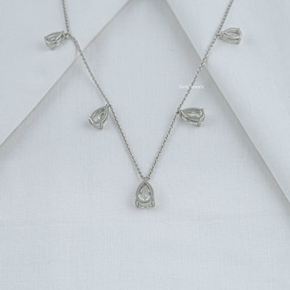 Pear Lab Diamond Station Drop Necklace