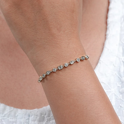 Multi Shape Lab Diamond Bezel Set Tennis Bracelet