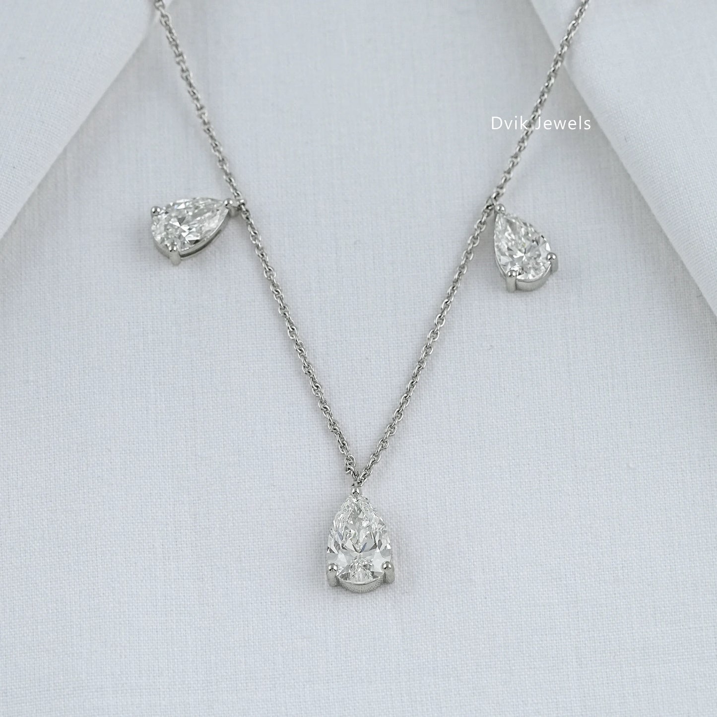 Pear Lab Diamond Station Drop Necklace