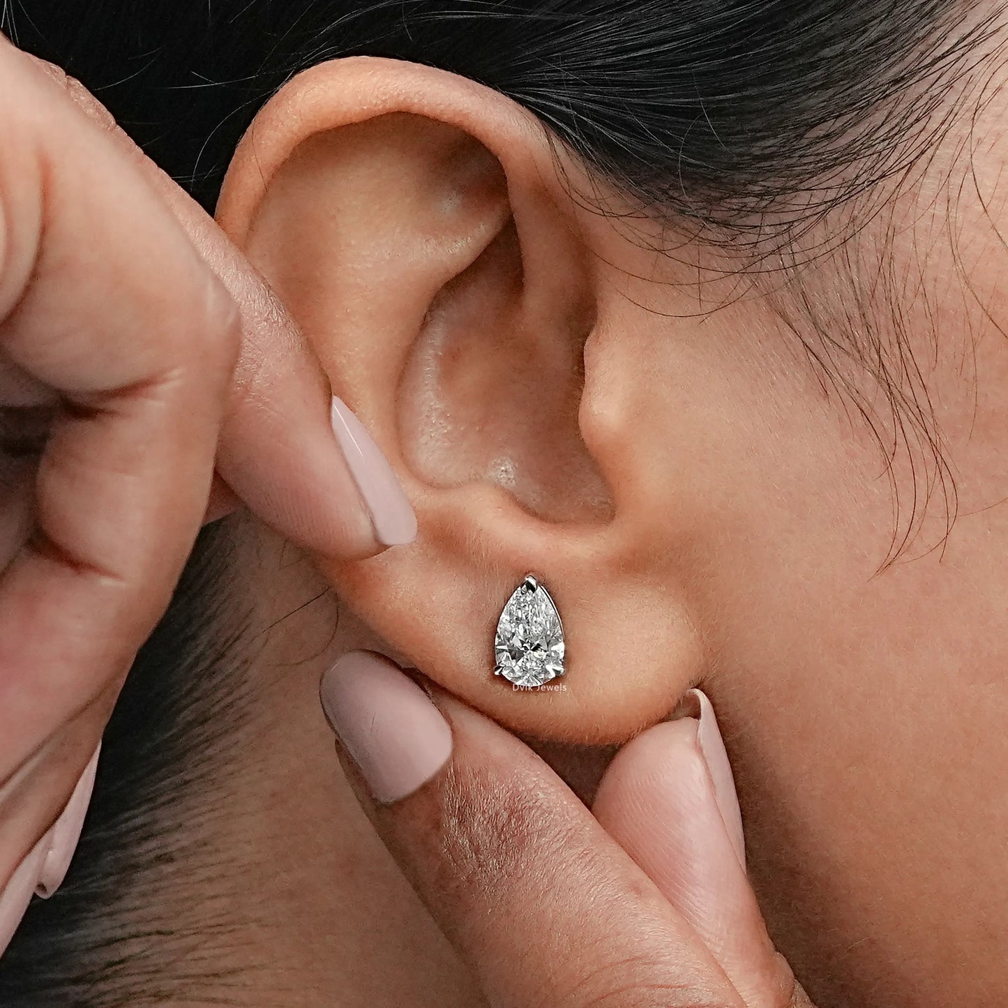 Pear Lab Grown Diamond Stud Earring