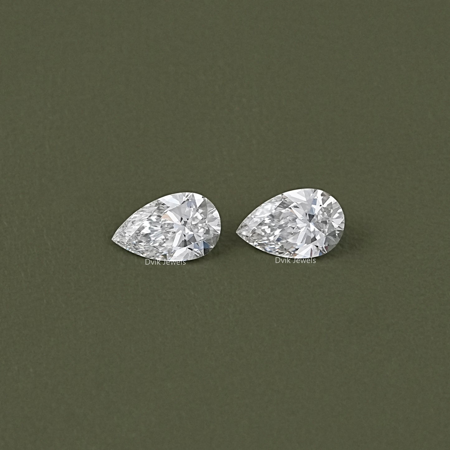 Lab Diamond Pear Cut Matching Pair