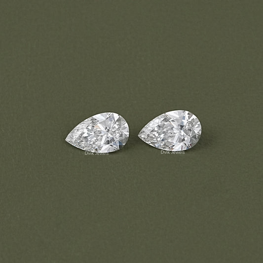 Lab Diamond Pear Cut Matching Pair