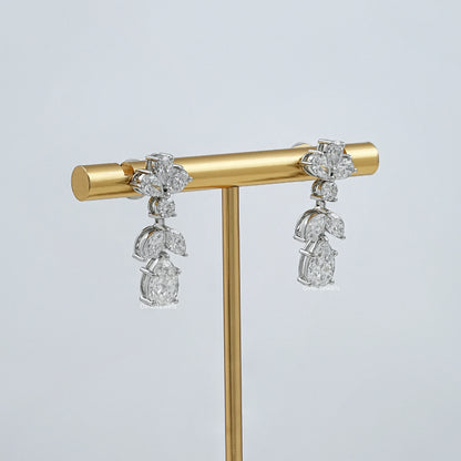 Pear And Marquise Diamond Drop Earrings